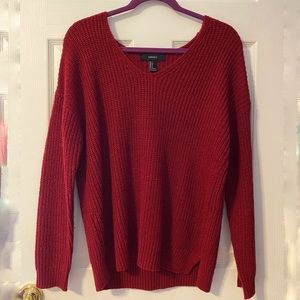 Red knit sweater
